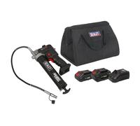 Sealey 20V Cordless Grease Gun CP20VGRG SV20 Series - 2 Batteries (1x2Ah, 1x4Ah), Charger, Bag