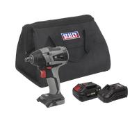 Sealey 20V SV20 Series 4Ah 1/2" Sq Drive Brushless Impact Wrench Kit 300Nm - CP20VIWXKIT1