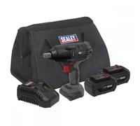 Sealey CP20VPIW 20v Cordless Brushless 1/2" Drive Impact Wrench 2 x 4ah Li-ion Battery Charger Bag