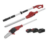 Sealey 20V SV20 Series Telescopic Cordless Hedge Trimmer & Chainsaw Kit - 2 Batteries CP20VTPCOMBO