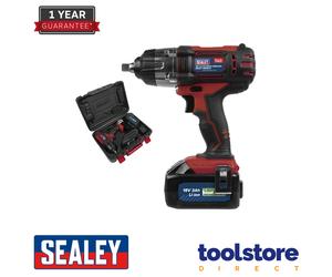 Sealey CP400LI 18V Cordless 1/2"Sq Impact Wrench with 3.0Ah Li-ion Kit Red