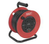 Sealey CR22525 25m Heavy-Duty Cable Reel with Thermal Trip 4 x 230V