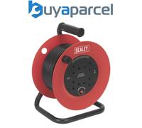 Sealey CR25/1.5 25m Heavy-Duty Cable Reel with Thermal Trip 4 x 230V
