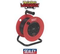 Sealey CR25-1.5 25m Heavy-Duty Cable Reel with Thermal Trip 4 x 230V