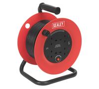 Sealey CR25-1.5 25m Heavy-Duty Cable Reel with Thermal Trip 4 x 230V