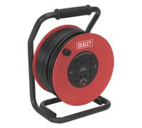 Sealey CR25025 50m Heavy-Duty Cable Reel with Thermal Trip 4 x 230V