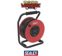Sealey CR25025 50m Heavy-Duty Cable Reel with Thermal Trip 4 x 230V