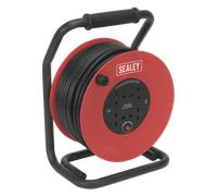 Sealey Cable Reel CR25025 – 50m 4-socket 230V 2.5mm² Heavy Duty Thermal Trip