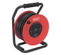 Sealey CR25025 Cable Reel 50m 4 x 230V 2.5mm Heavy-Duty Thermal Trip