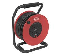 Sealey Cable Reel 50m 4 x 230V 2.5mm Heavy Duty Thermal Trip