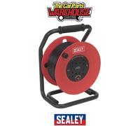 Sealey Heavy-Duty Cable Reel CR50/1.5 - 50m 4 x 230V 1.5mm with Thermal Trip