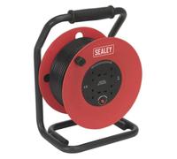Sealey Cable Reel 50m 4 x 230V 1.5mm Heavy Duty Thermal Trip