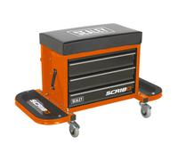Sealey Creeper Seat Mechanics Storage Drawers Tool Box Trolley Padded Scr18O