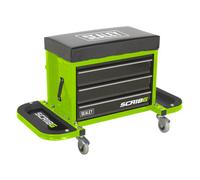 Sealey Creeper Seat Storage Drawers Mechanics Tool Box Trolley Padded Scr18G