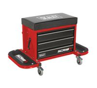 Sealey Mechanic's Utility Seat & Toolbox - Red - SCR18R