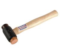 Sealey CRF25 Copper/Rawhide Faced Hammer 2.25Lb Hickory Shaft