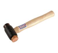 Sealey CRF35 Copper/Rawhide Faced Hammer 3.5Lb Hickory Shaft