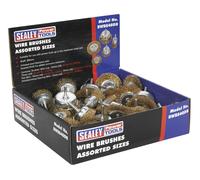 Sealey Wire Brushes BWBS40DB 6mm Shaft Assorted Sizes Display Box of 40