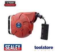 Sealey CRM10 Cable Reel System Retractable 10m 2 x 230V Socket