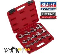Sealey Crow's Foot Open-End Spanner Set Metric Premier Tools 3/8"Sq Drive 15pc