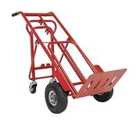 Sealey 3-in-1 Heavy Duty Sack Truck with Pneumatic Wheels - 250kg Capacity | Convertible Hand Trolley with Strong Tubular Steel Frame | Hand Truck - Ideal for Heavy Lifting & Transport (Red)