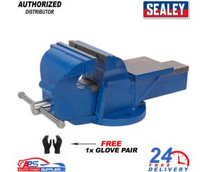 Sealey CV200XT Professional Fixed Base Vice 200mm Workshop With 1x Glove Pair
