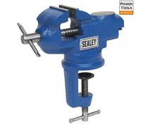 SS Sealey CV50 Portable Bench & Table Vice with 360° Swivel Base 50mm