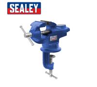 Sealey CV50 50mm Portable Bench & Table Vice With 360° Swivel Base Blue