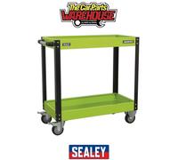 Sealey CX109HV Workshop Trolley 2-Level Heavy-Duty - Hi-Vis Green