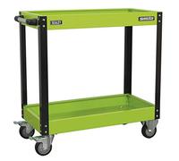 Workshop Trolley 2-Level Heavy-Duty - Hi-Vis Green