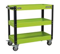 Sealey CX110HV Superline PRO® Heavy-Duty Workshop Trolley 3-Level - Hi-Vis Green
