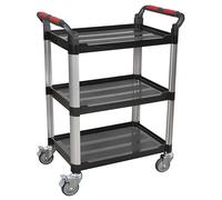 Sealey 3 Shelf Composite Workshop Trolley Black