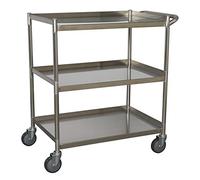 Sealey Workshop Trolley 3-LEVEL Stainless Steel