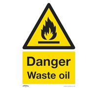Sealey Danger Waste Oil - Warning Safety Sign - Rigid Plastic - SS60P1