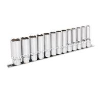 Sealey Deep Lock-On Socket Set 1/2" Sq Dr 13pc 10-24mm 6pt Metric Long Reach