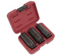 Sealey SX319 Deep Weighted Impact Socket Set 1/2inSq Drive 3Pc