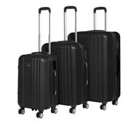 Sealey Dellonda 3-Piece Lightweight Luggage Suitcase Trolley Set Abs Tsa Lock Black