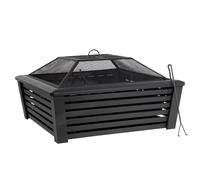 Sealey Dellonda 35" Square Outdoor Fire Pit, Black DG43
