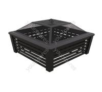 Sealey Dellonda 89cm Square Outdoor Fire Pit, Black
