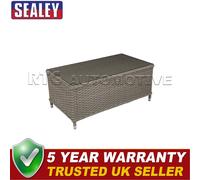 Sealey Dellonda Chester Rattan Wicker Outdoor Balcony Table Tempered Glass Top