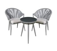 Sealey Dellonda Echo 3pc Aluminium Balcony Set with Tempered Glass Top DG58
