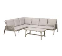 Sealey Dellonda Fusion 4-Piece Outdoor Garden Corner Sofa & Coffee Table Set, Al