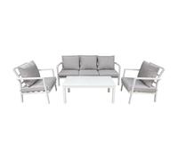 Sealey Dellonda Kyoto 4-Piece Aluminium Outdoor Sofa Arm Chair Coffee TableDG52