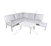 Sealey DG53 Dellonda Kyoto White 3-Piece Outdoor Garden Corner Sofa & Coffee Table Set
