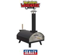 Sealey DG10 Dellonda Portable Wood-Fired 14in Pizza & Smoking Oven - Black/Stainless Steel