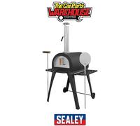 Sealey DG103 Dellonda Large Outdoor Wood-Fired Pizza Oven & Smoker With Side Shelves & Stand - Dg103