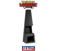 Dellonda Outdoor Chiminea, Fireplace, Heater with Firewood Storage, W45 x H150cm - Black Steel