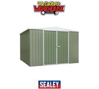 Dellonda Galvanised Steel Metal Garden/Outdoor/Storage Shed, 10FT x 10FT, Apex Style Roof - Green - DG116, Green