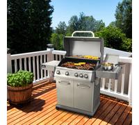 Dellonda 4+1 Burner Deluxe Gas BBQ w/ Piezo Ignition, Stainless Steel - DG17, Silver