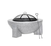 Sealey DG190 Dellonda Round MgO Fire Pit with BBQ Grill, Ø75cm, Safety Mesh Scre
